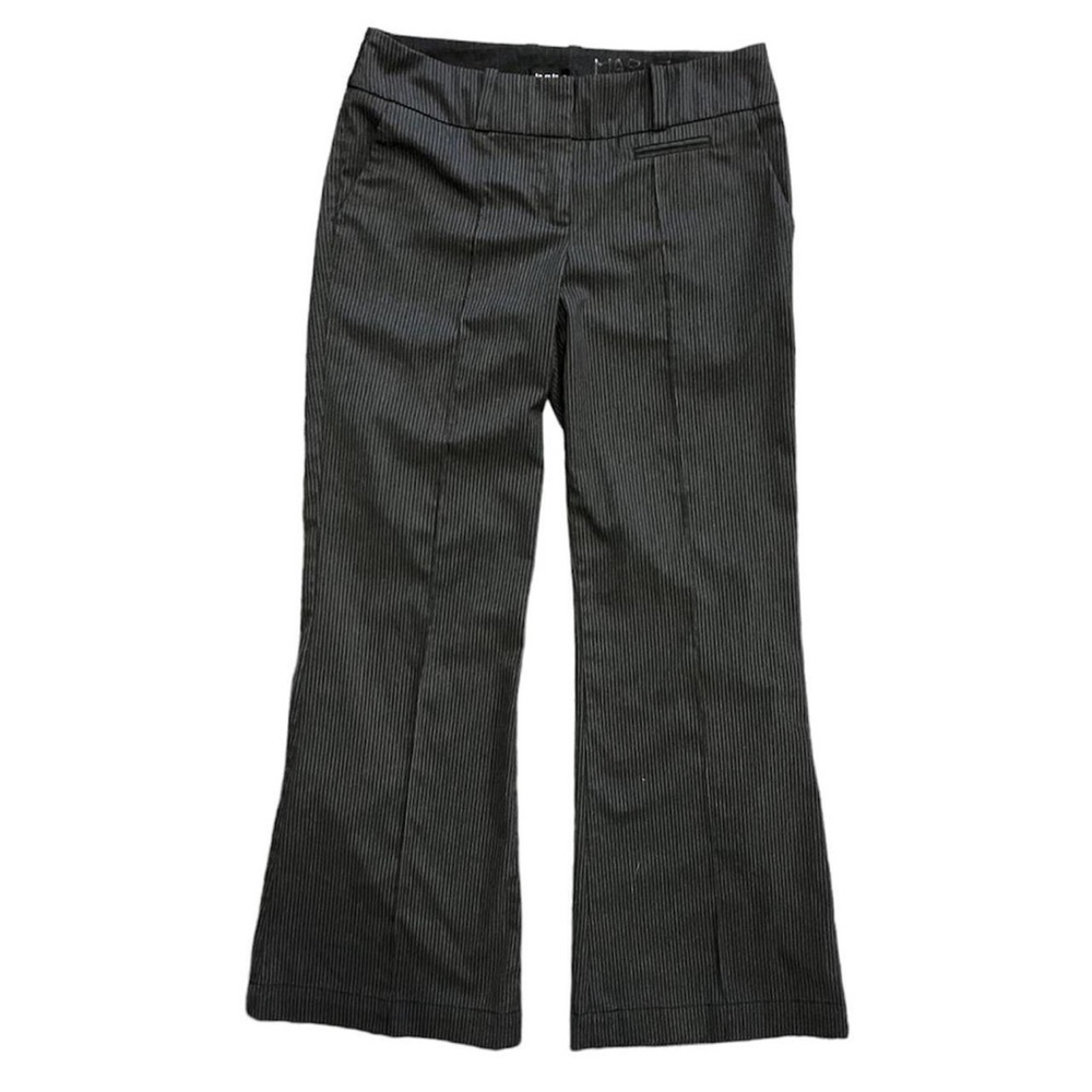 vintage y2k 2000s bebe grey gray low rise pinstripe flares trousers